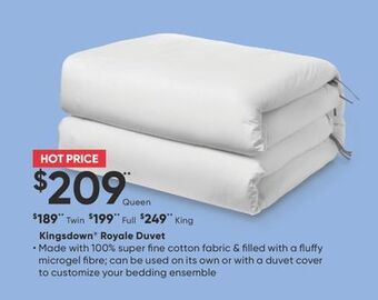 Sleep Country Kingsdown® royale duvet offer