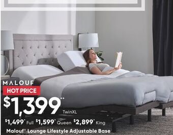 Sleep Country Malouf® lounge lifestyle adjustable base offer