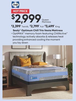 Sleep Country Sealy® optimum chill trio vesta mattress offer