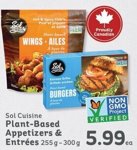 IGA Sol Cuisine Plant-Based Appetizers & Entrées 255g-300 g offer