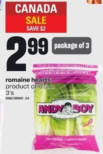 Loblaws romaine hearts 3'S offer