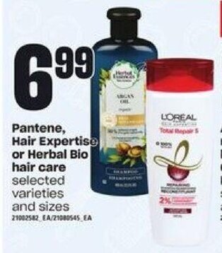 Loblaws Pantene, Hair Expertise or Herbal Bio hair care offer