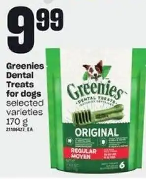 Loblaws Greenies Dental Treats for dogs selected varieties 170 g offer