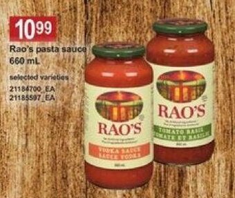 Loblaws Rao's pasta sauce 660 mL offer