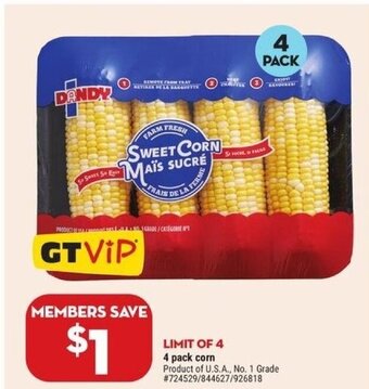 Giant Tiger 4 pack corn offer