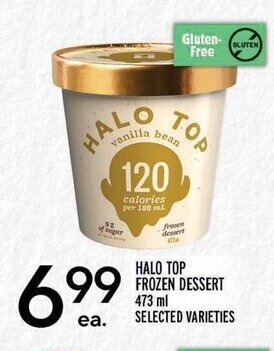 Metro HALO TOP FROZEN DESSERT 473 ml offer