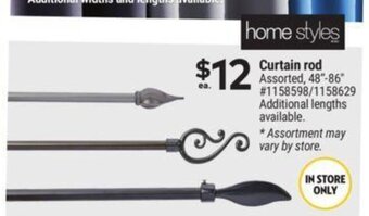 Giant Tiger Curtain rod Assorted, 48"-86" offer