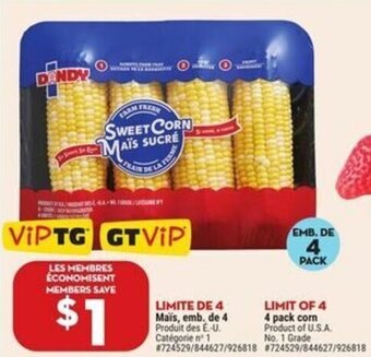 Giant Tiger 4 pack corn offer