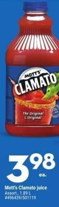 Giant Tiger Mott's Clamato juice offer