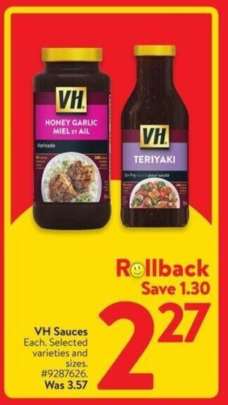 Walmart VH Sauces offer