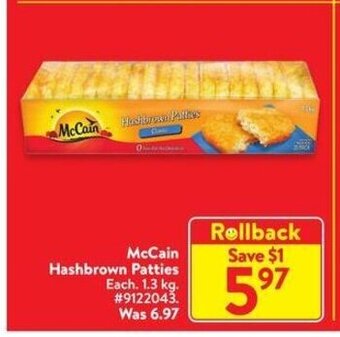 Walmart McCain Hashbrown Patties offer