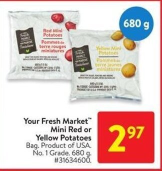 Walmart Your Fresh Market Mini Red or Yellow Potatoes offer