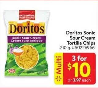 Walmart Doritos Sonic Sour Cream Tortilla Chips offer