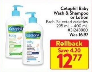 Walmart Cetaphil Baby Wash & Shampoo or Lotion offer