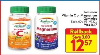 Walmart Jamieson Vitamin C or Magnesium Gummies offer