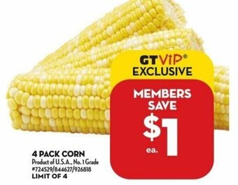 Giant Tiger 4 PACK CORN offer
