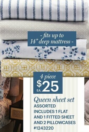 Giant Tiger Queen sheet set offer