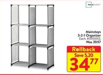 Walmart Mainstays 3-2-1 Organizer offer