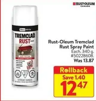 Walmart Rust-Oleum Tremclad Rust Spray Paint offer