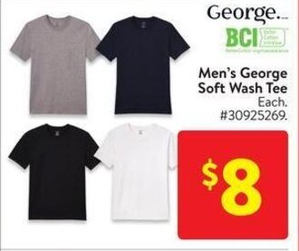 Walmart Men's George Soft Wash Tee offer