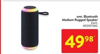 Walmart onn. Bluetooth Medium Rugged Speaker offer