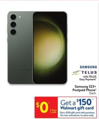 Walmart Samsung S23+ Postpaid Phone offer