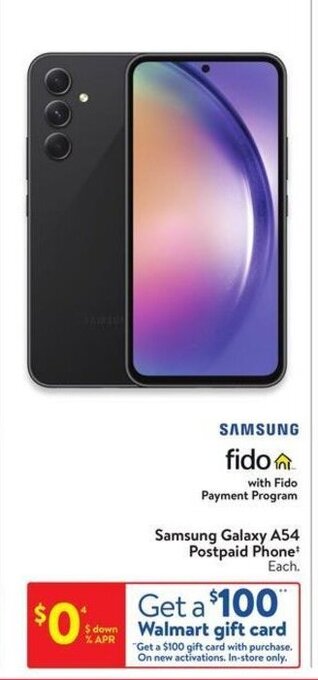 Walmart Samsung Galaxy A54 Postpaid Phone offer