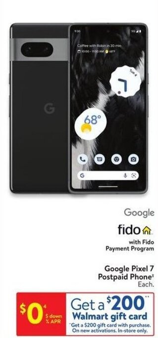 Walmart Google Pixel 7 Postpaid Phone offer
