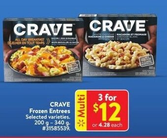 Walmart CRAVE Frozen Entrees offer