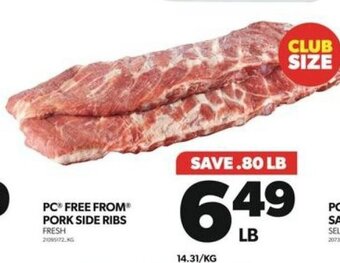 Real Canadian Superstore PC FREE FROM PORK SIDE RIBS offer