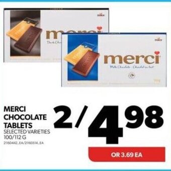 Real Canadian Superstore MERCI CHOCOLATE TABLETS offer