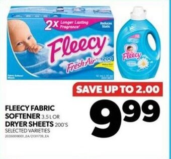 Real Canadian Superstore FLEECY FABRIC SOFTENER OR DRYER SHEETS offer
