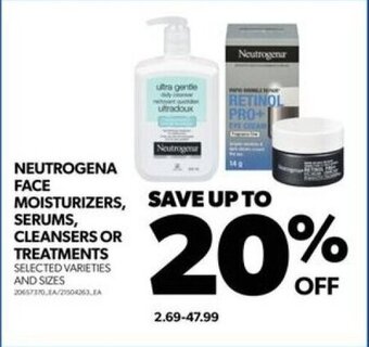 Real Canadian Superstore NEUTROGENA FACE MOISTURIZERS, SERUMS, CLEANSERS OR TREATMENTS offer