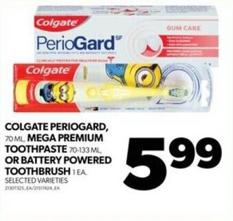 Real Canadian Superstore COLGATE PERIOGARD, MEGA PREMIUM TOOTHPASTE, OR BATTERY POWERED TOOTHBRUSH offer