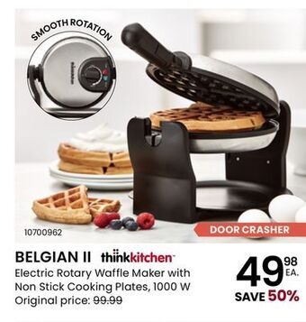 Stokes Belgian ii electric rotary waffle maker with non stick cooking plates, 1000 w offer