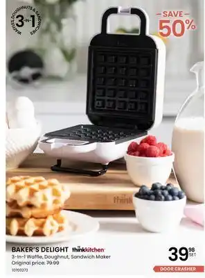 Stokes Baker's delight 3-in-1 doughnut, waffle & sandwich maker offer