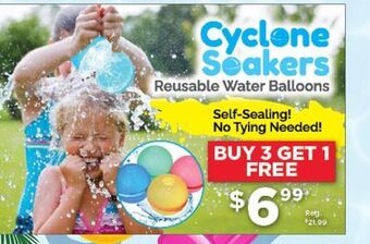 Showcase Cyclone soakers reusable water balloons offer