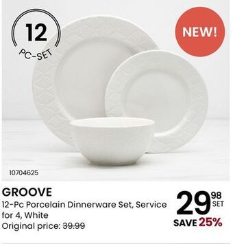 Stokes Groove 12-pc porcelain dinnerware set offer