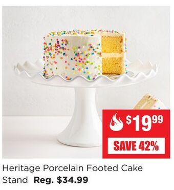 Kitchen Stuff Plus Heritage porcelain footed cake stand offer