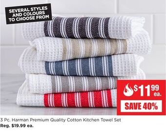 Kitchen Stuff Plus 3 pc. harman premium quality cotton kitchen towel set offer