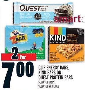 Metro CLIF ENERGY BARS, KIND BARS OR QUEST PROTEIN BARS offer