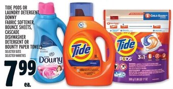 Metro TIDE PODS OR LAUNDRY DETERGENT, DOWNY FABRIC SOFTENER, BOUNCE SHEETS, CASCADE DISHWASHER DETERGENT OR BOUNTY PAPER TOWELS offer