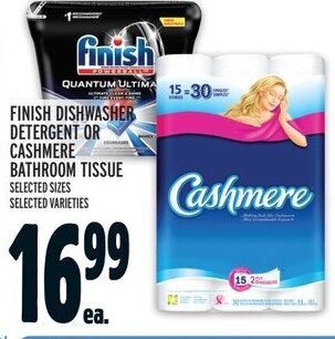 Metro FINISH DISHWASHER DETERGENT OR CASHMERE BATHROOM TISSUE offer