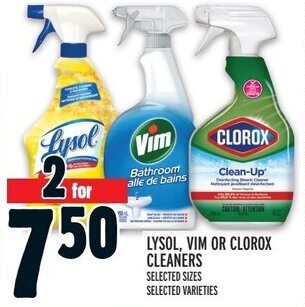 Metro LYSOL, VIM OR CLOROX CLEANERS offer