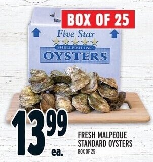 Metro FRESH MALPEQUE STANDARD OYSTERS BOX OF 25 offer