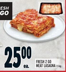 Metro FRESH 2 GO MEAT LASAGNA 1.5 kg offer