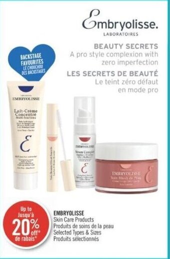 Shoppers Drug Mart EMBRYOLISSE Skin Care Products offer