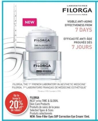 Shoppers Drug Mart FILORGA NCEF or/ou TIME & GLOBAL Skin Care Products offer