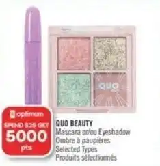 Shoppers Drug Mart QUO BEAUTY Mascara or/ou Eyeshadow offer