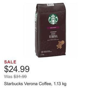 Costco Starbucks verona coffee, 1.13 kg offer